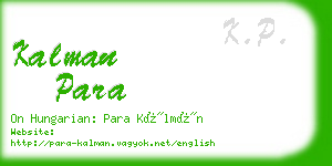 kalman para business card